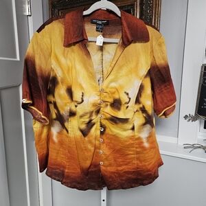 Tie-Dye Button-Up Shirt